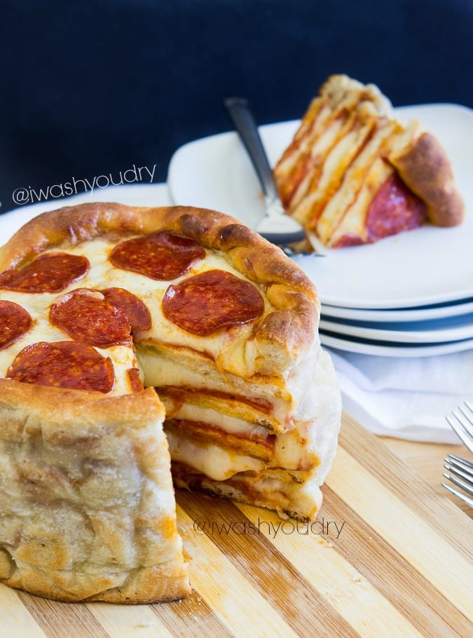 THEE Pizza Cake! Layers upon layers of delicious pizza made in less than an hour! 