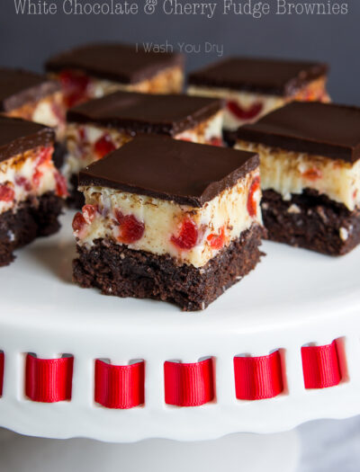 White Chocolate Cherry Fudge Brownies