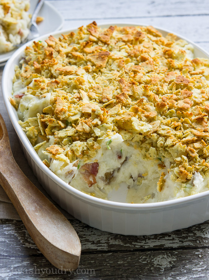 Loaded Garlic Mashed Potato Casserole!