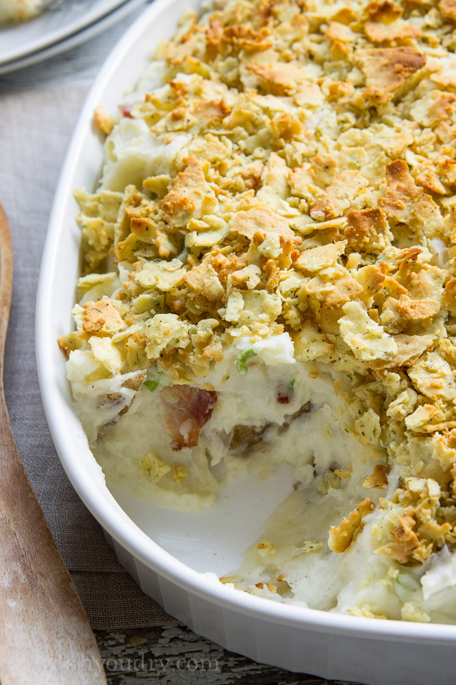 Loaded Garlic Mashed Potato Casserole!