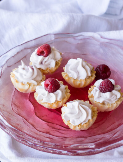 White Chocolate Raspberry Mousse Tartlets