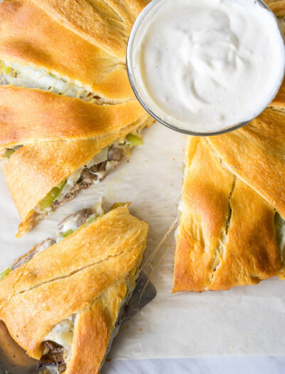 Philly Cheesesteak Crescent Ring