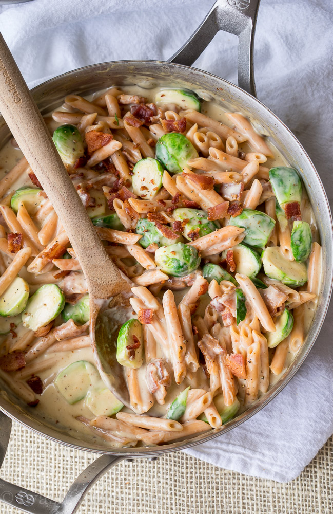 Creamy Red Lentil Penne Skillet