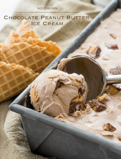 No Churn Chocolate Peanut Butter Ice Cream