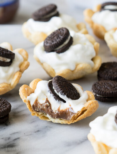 Mini Cookies and Cream Hazelnut Pies