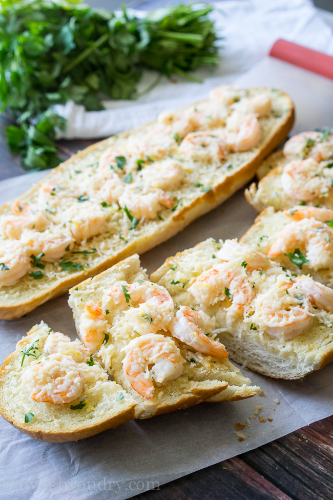 Shrimp Scampi Garlic Bread Pizza