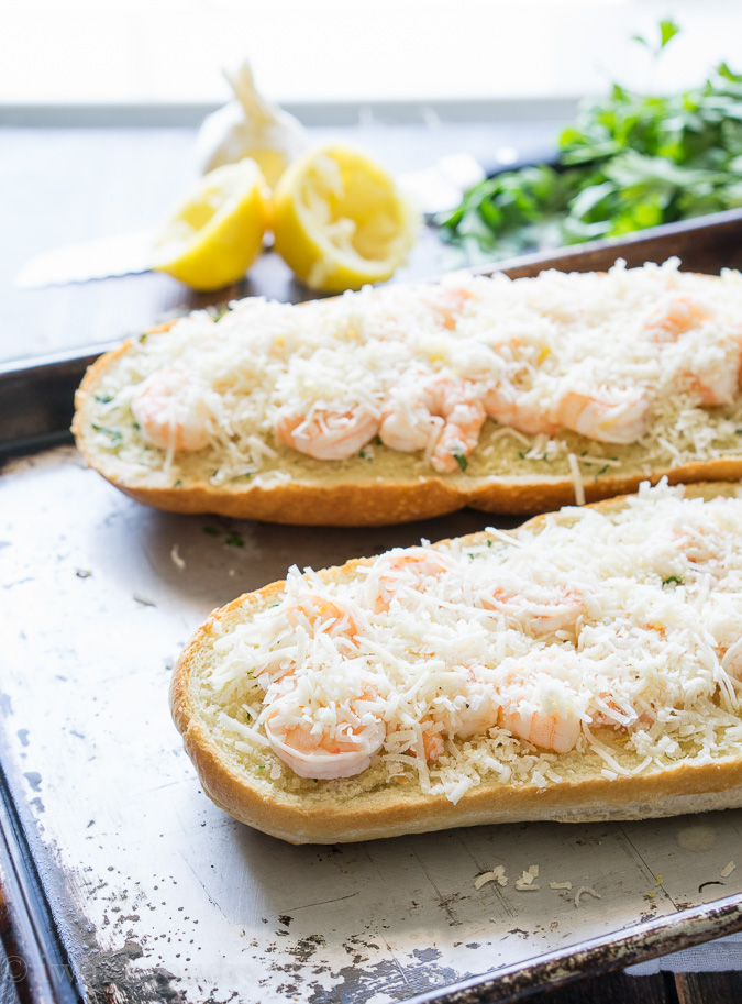 Shrimp Scampi Garlic Bread Pizza