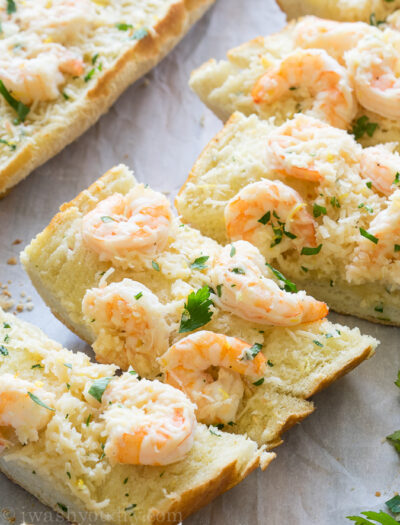 Shrimp Scampi Garlic Bread Pizza