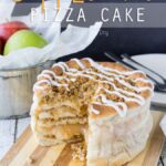 Apple Pie Pizza Cake! Layers of apple pie filling and brown sugar-oat crumble between layers of pizza dough!