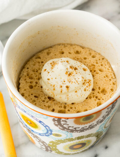 This Two Ingredient Spiced Mug Cake mix is perfect for giving as gifts to neighbors, friends and teachers!