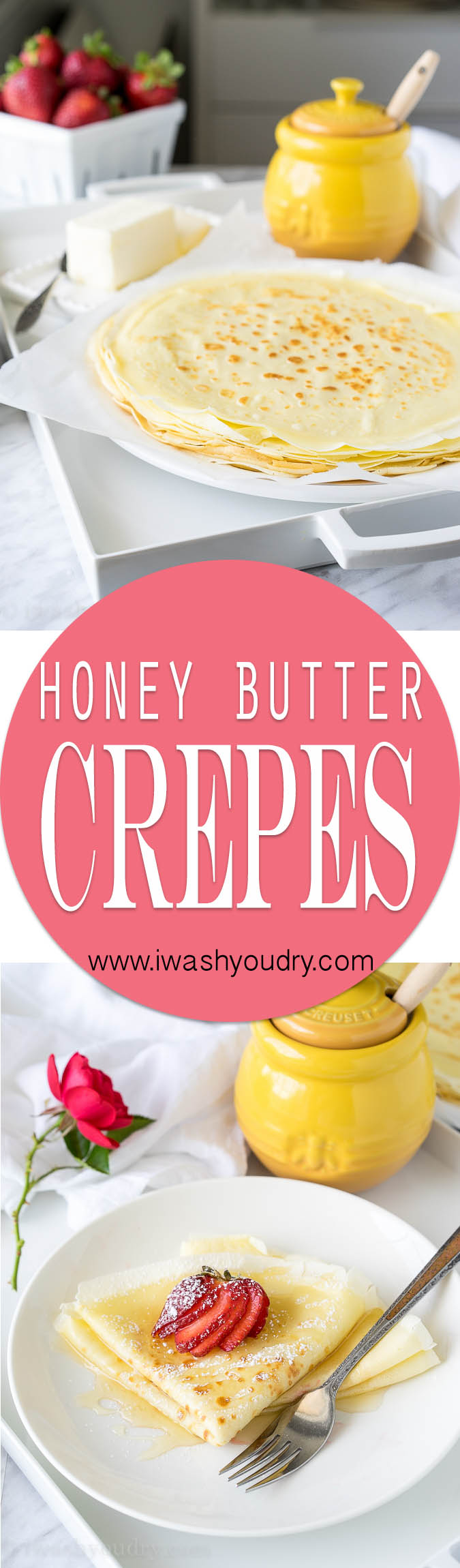 These Honey Butter Crepes are super simple to make and are filled with soft butter then drizzled with sweet honey. Perfect for breakfast in bed!