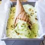 Wow! you can not believe how creamy this NO CHURN Avocado Pistachio Ice Cream is! You can't taste the avocado, it just makes the ice cream extra creamy!