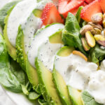 This Avocado Strawberry Spinach Salad is a quick and easy lunch recipe that's perfect for hot summer days!