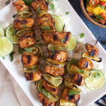 Grilled Chili Lime Chicken Kabobs with Mango Salsa