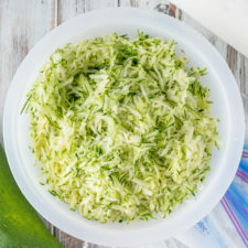 A bowl of shredded zucchini