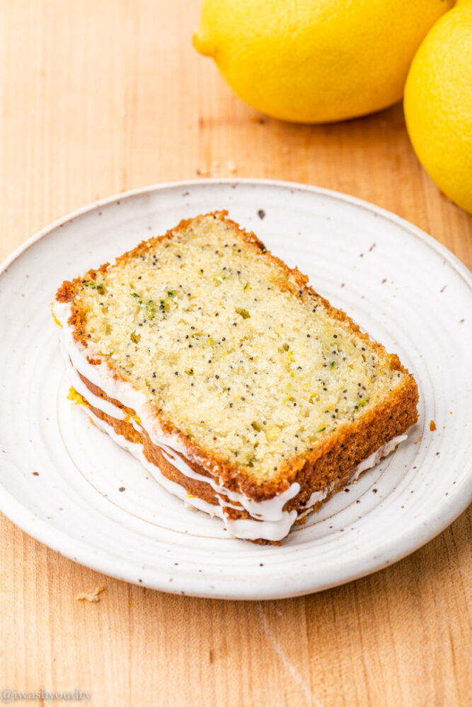 slice of bread on plate.