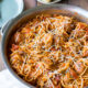 Everything gets cooked in one pan! My family loves this One Pot Spaghetti and Meatballs, I love how it's a super easy clean up!