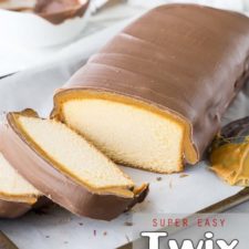 This super easy Twix Pound Cake is a quick dessert that only takes 4 ingredients!