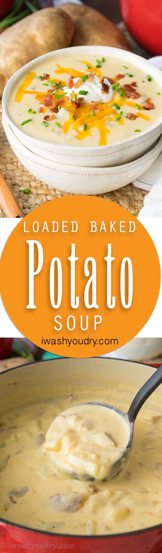 This Loaded Baked Potato Soup is a super quick and creamy version. My whole family devoured this delicious recipe!