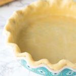 This is the Perfect Pie Crust recipe! Easy to work with, quick to make, tastes flakey and doesn't fall apart!