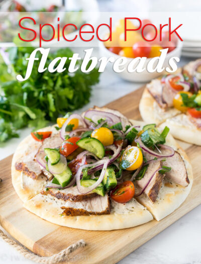 These Spiced Pork Tenderloin Flatbreads are a breeze to whip up for a quick dinner or lunch. They are even great as an appetizer too!