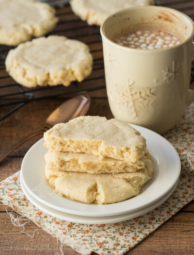 These Chai Spiced Bakery Sugar Cookies are just like Paradise Bakery Sugar Cookies but filled with a hint of chai spices. So soft and buttery tasting!