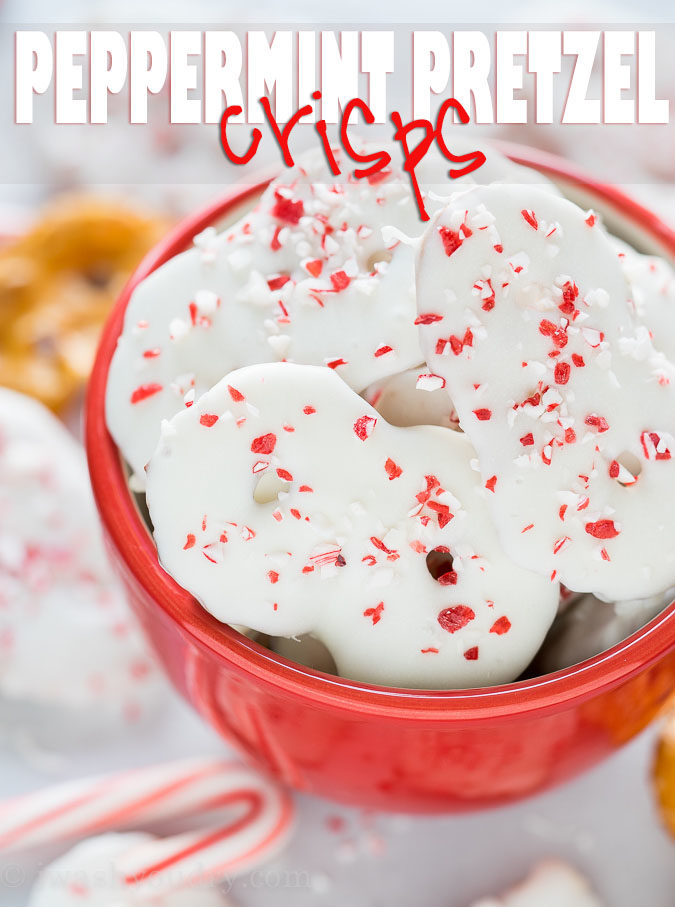 These super easy Peppermint Pretzel Crisps are a great treat for neighbors or for munching on during Christmas time!