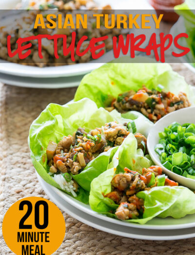 My family loves these super easy Asian Turkey Lettuce Wraps! They taste just like PF Chang's and take less than 20 minutes to put together!