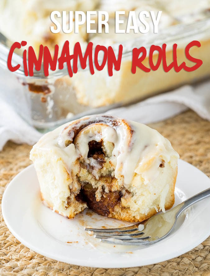 This Super Easy Cinnamon Rolls Recipe is so delicious! Soft and tender and filled with loads of that gooey cinnamon flavor!