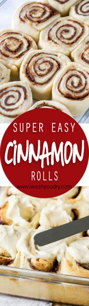 This Super Easy Cinnamon Rolls Recipe is so delicious! Soft and tender and filled with loads of that gooey cinnamon flavor!