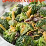 Deli Style Broccoli Cheddar Salad is just like the broccoli salad you can get at the deli, but super simple to make at home!