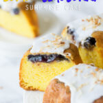 This Lemon Blueberry Surprise Cake is deliciously moist and filled with a surprise blueberry filling! It's so easy to make too!