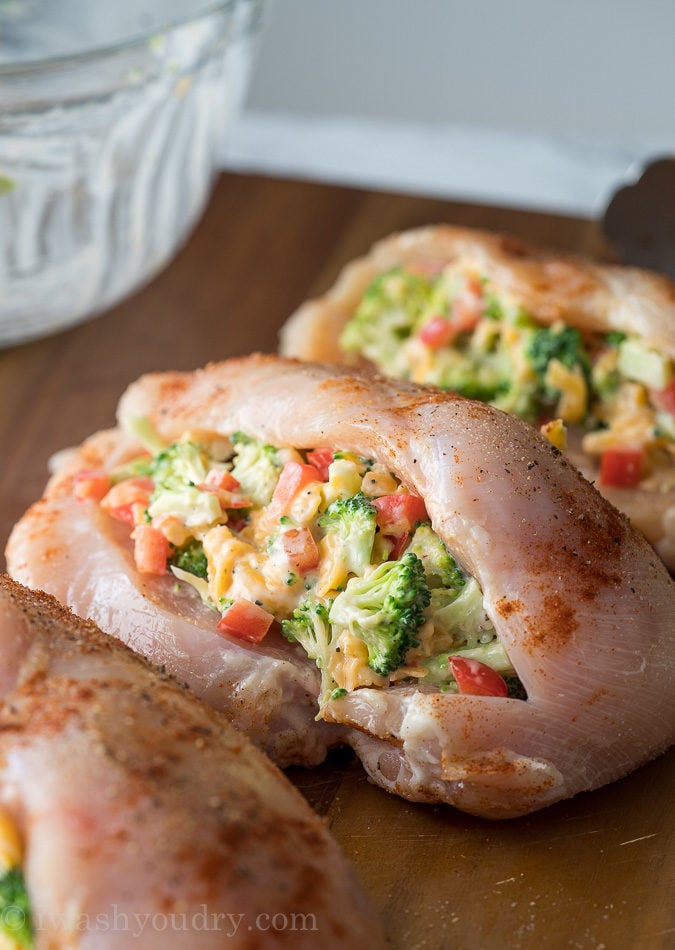 My husband and kids LOVED this super easy dinner recipe! Broccoli Cheese Stuffed Chicken Breast is going in my normal menu rotation!