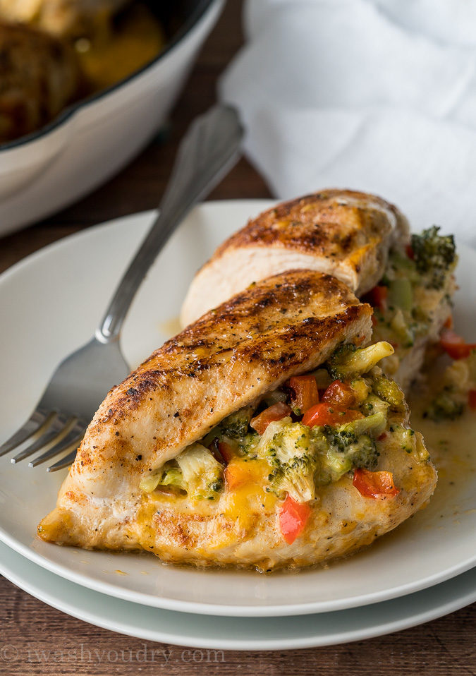 My husband and kids LOVED this super easy dinner recipe! Broccoli Cheese Stuffed Chicken Breast is going in my normal menu rotation!