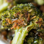 This Parmesan Roasted Broccoli is my new favorite way to eat broccoli! It's so simple and seriously so addictive!