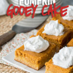 This Pumpkin Gooey Cake is a definitely crowd pleaser! Part cake, part pumpkin pie... it's a dessert winner!