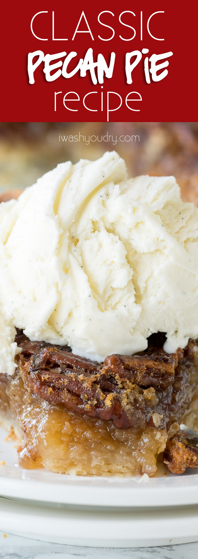 This Classic Pecan Pie Recipe is so easy to make! Just mix everything in a bowl and pour into a pie crust!