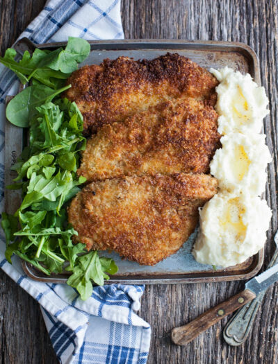 Crispy fried parmesan turkey cutlets are a great way to enjoy your holiday turkey--even if there's just one or two of you.