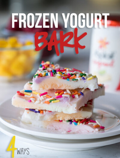 My kids LOVED making these super easy Frozen Yogurt Bark recipes! I loved how quick they were to make, and such an easy after school snack!