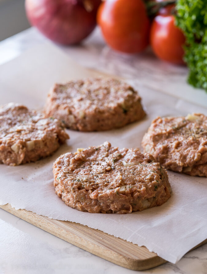 The key to a moist turkey burger is to not over mix and use quality ingredients!