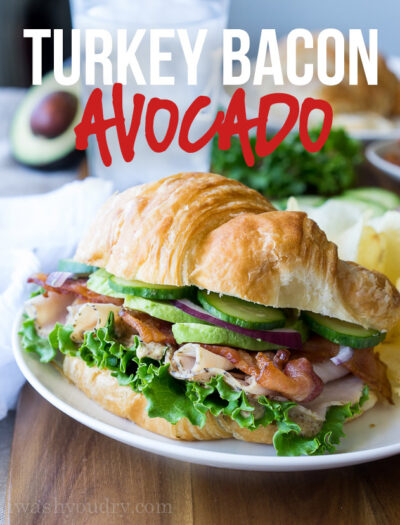 This Turkey Bacon Avocado Sandwich is my new go-to lunch recipe! So quick and easy and it tastes like it came from a famous deli!