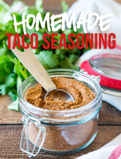 This super easy Homemade Taco Seasoning Recipe is perfect for making taco meat, enchiladas, or anything that requires taco seasoning!