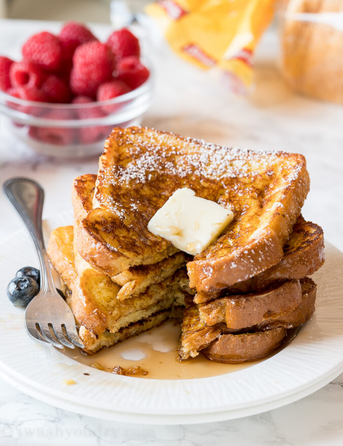 OMG! This extra buttery classic French Toast Recipe is so easy and my kids LOVED them! So did I!