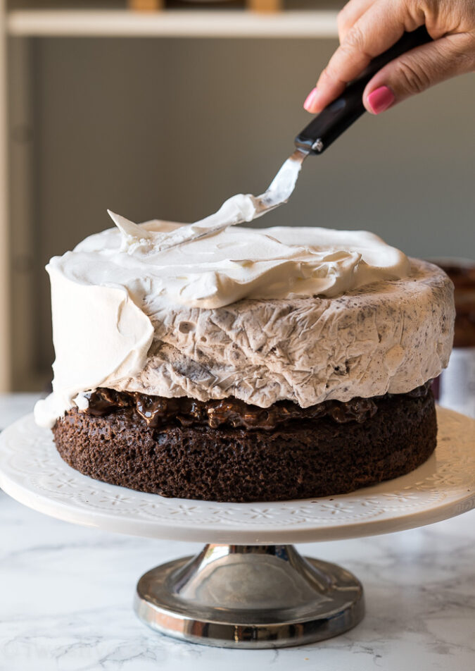 Use thawed whipped topping to frost your DIY ice cream cake.