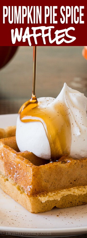 OMG! These Pumpkin Pie Spice Waffles are AMAZING!! The perfect fall breakfast! My whole family loved them!