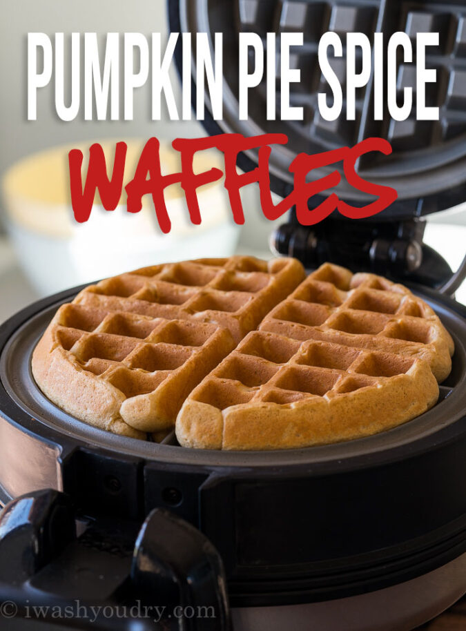 This Pumpkin Pie Spice Waffle Recipe is a quick and easy fall inspired breakfast recipe that's always a family favorite!