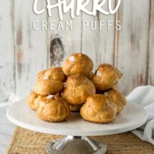 Balls of baked puffs stacked on a plate