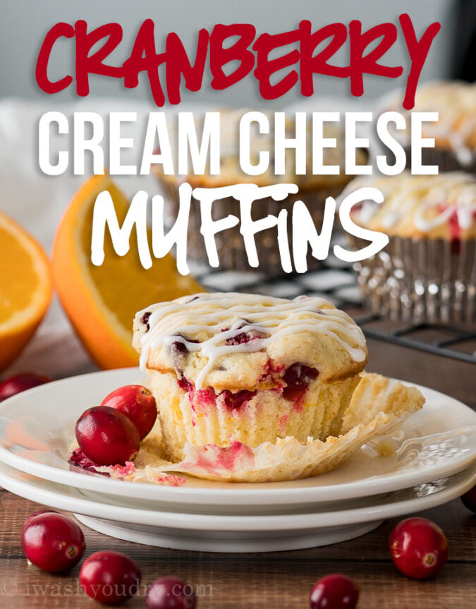 YUM! These Cranberry Cream Cheese Muffins are enhanced with fresh orange zest and tart cranberries in a moist and delicious muffin base. My family LOVES these little muffins!