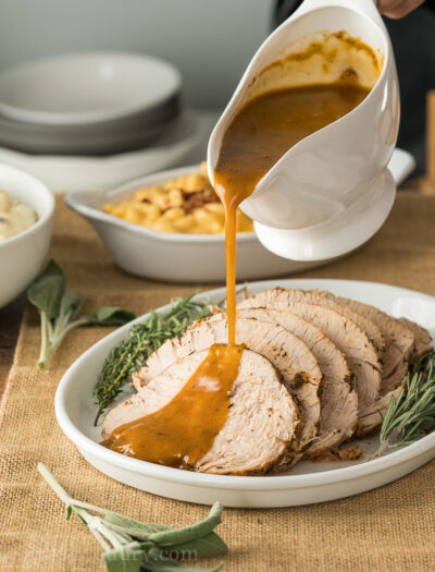 Quickly make a delicious Instant Pot Gravy using the turkey drippings. SO GOOD!