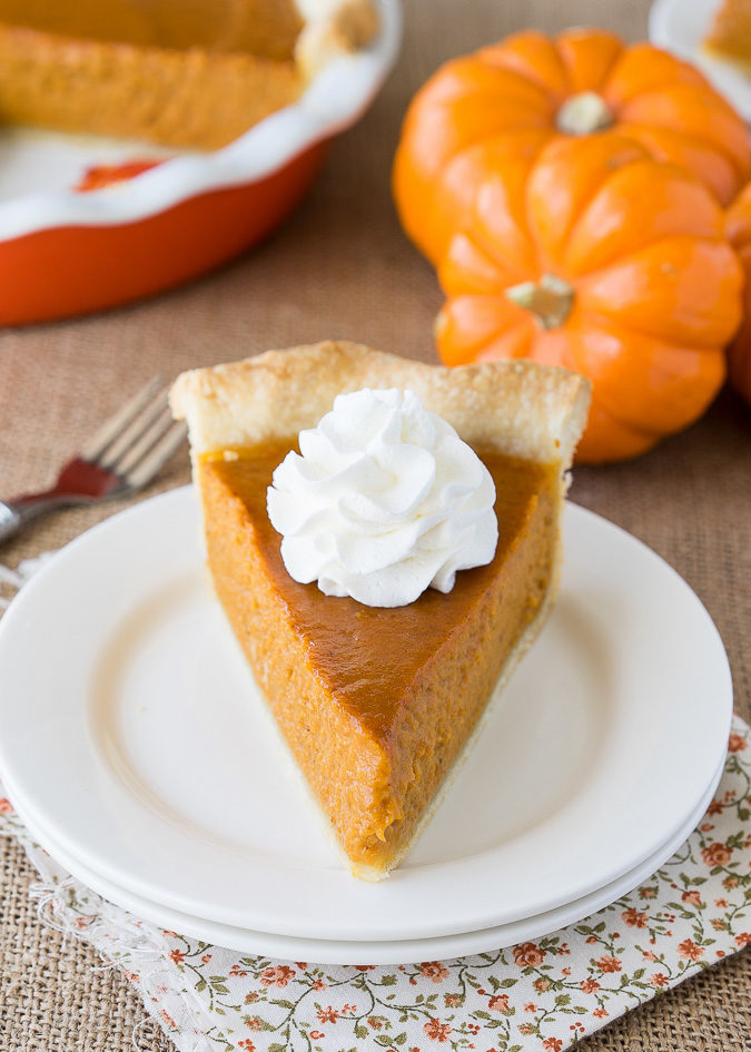 A piece of cake on a plate, with Pumpkin